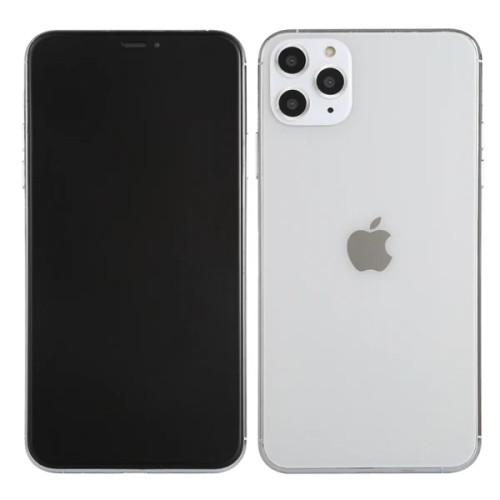 نقرهای (Silver): ماکت آیفون 11 پرو مکس در رنگ نقرهای براق، با بدنه شبیه به فولاد ضدزنگ و نمایشگر ۶.۵ اینچی شبیهسازیشده، مناسب برای نمایش و تست طراحی.