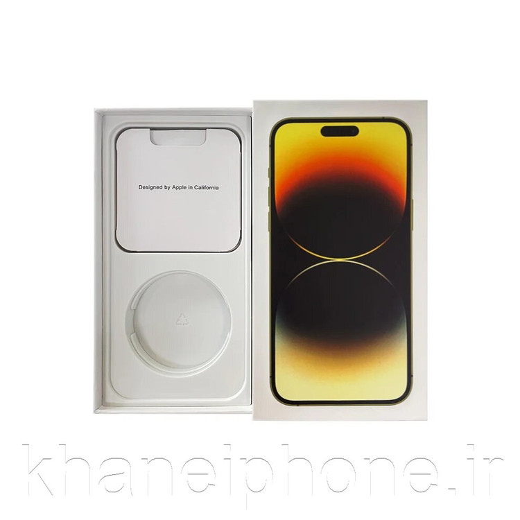 جعبه و کاتن گوشی iphone 14 pro رنگ طلایی