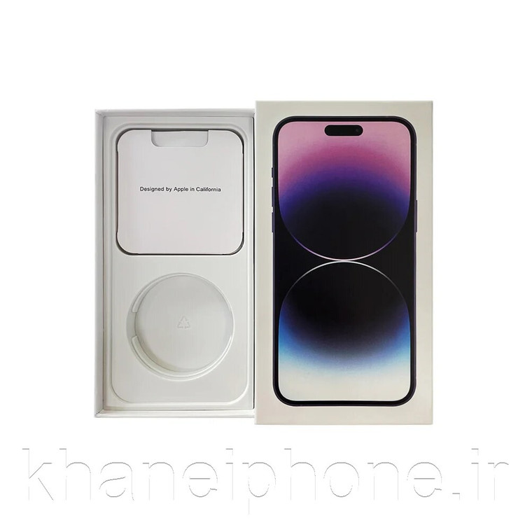 جعبه و کاتن گوشی iphone 14 pro رنگ بنفش