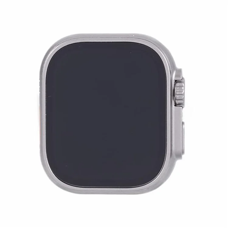 ماکت اپل واچ اولترا و اولترا ۲ با بدنه تیتانیوم نچرال و تیتانیوم مشکی، نمای نزدیک از طراحی لوکس و دقیق ساعت با صفحه نمایش بزرگ و دکمههای کناری.