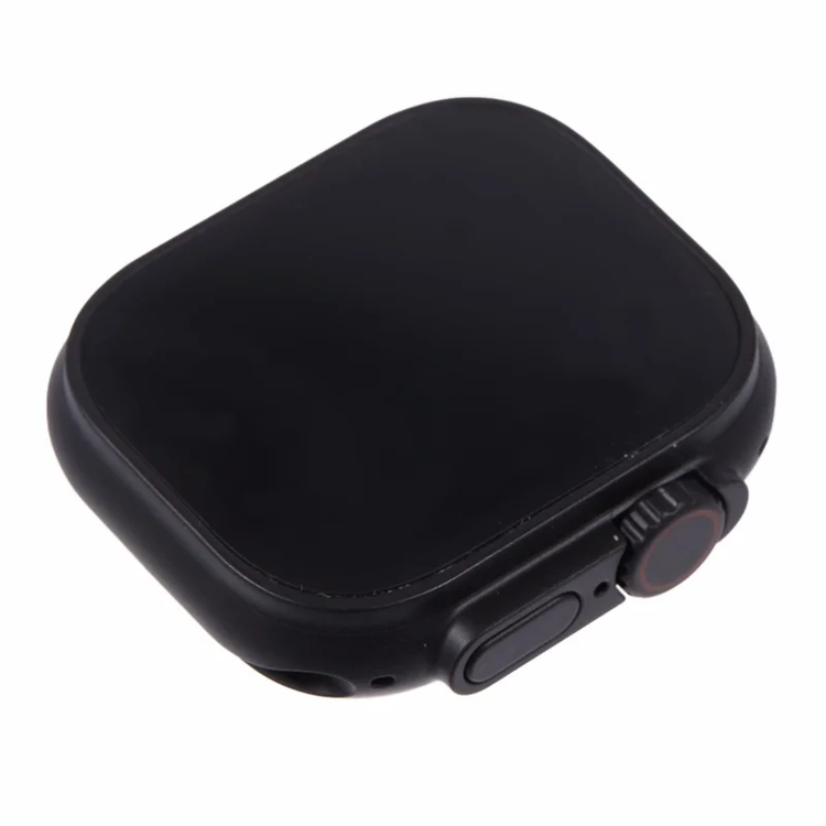 ماکت اپل واچ اولترا و اولترا ۲ با بدنه تیتانیوم نچرال و تیتانیوم مشکی، نمای نزدیک از طراحی لوکس و دقیق ساعت با صفحه نمایش بزرگ و دکمههای کناری.