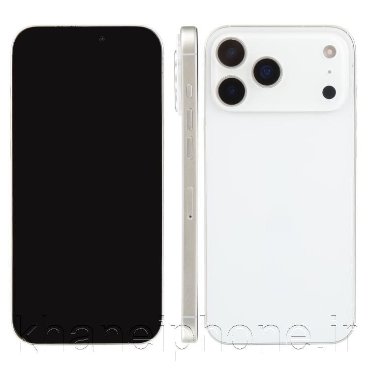 ماکت آیفون 17 پرو با طراحی جدید، ماژول دوربین بزرگتر، فریم آلومینیومی و رنگهای متنوع شامل نارنجی، مشکی و سفید