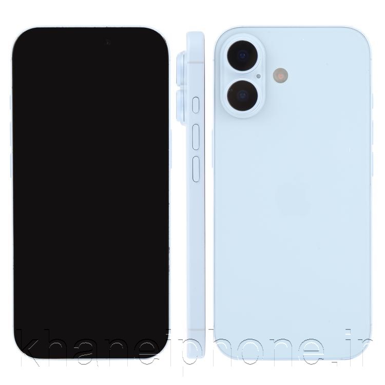 ماکت آیفون 17 در رنگ‌های مشکی، سفید و آبی آسمانی با طراحی باریک و مدرن