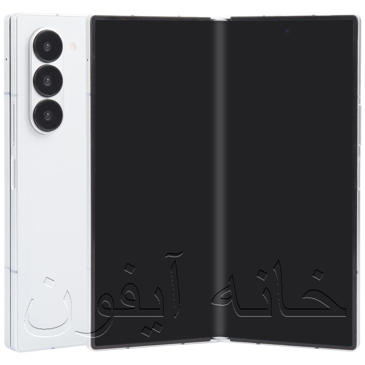 ماکت گوشی سامسونگ گلکسی زد فولد 6، مشکی، در حالت باز با نمایشگر تقلیدی 7.6 اینچی، لولای تاشو و طراحی مشابه نسخه اصلی