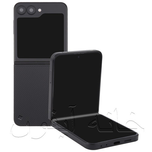 ماکت سامسونگ گلکسی Z Flip 6 مشکی فانتوم با طراحی تاشو لوکس، نمایشگر AMOLED شبیهسازیشده و وزن ۱۸۷ گرم، مناسب کلکسیون.
