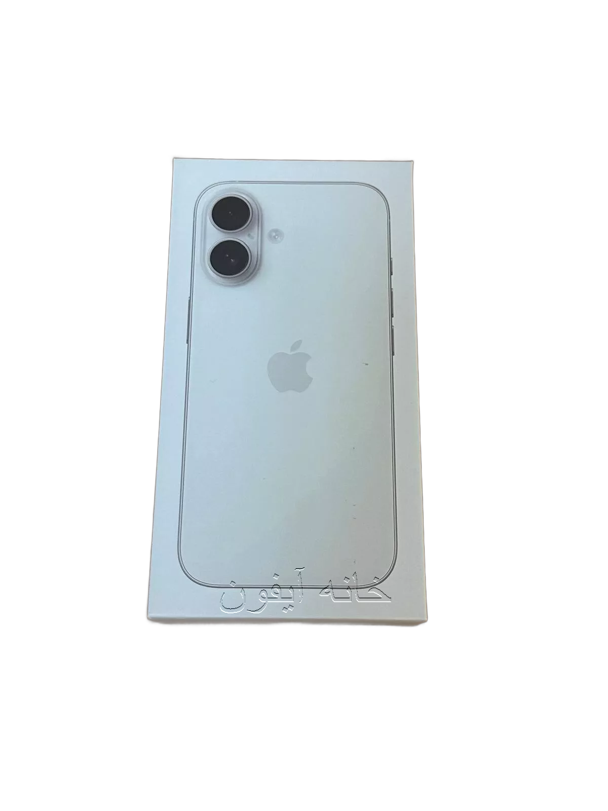 جعبه کارتن iPhone 16 White: بسته‌بندی سفید خالص با لوگوی اپل، بدون رنگ اضافی روی برچسب