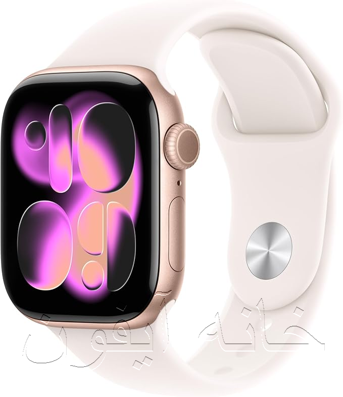 Apple Watch Series 11 در رنگ رزگلد (Rose Gold) آلومینیومی، ساعت لوکس با پوشش شیشه Ion-X مقاوم، پشتیبانی از 5G، نظارت بر اکسیژن خون و امتیاز خواب، برای علاقهمندان به مد و فناوری.