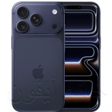 آیفون ۱۷ پرو آبی عمیق تیره، فریم تیتانیومی مقاوم، صفحهنمایش Super Retina XDR و لنزهای دوربین حرفهای، نمای جانبی