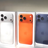 جعبه کارتن آیفون 17 پرومکس رنگ نارنجی / آبی سرمه ای