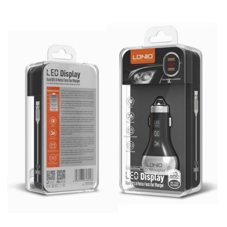 پورت های USB شارژر فندکی LDNIO C2 با خروجی 36 وات