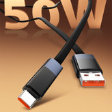 کابل شارژ سریع LDNIO با توان 50 وات و کانکتور تایپ-سی و USB-A