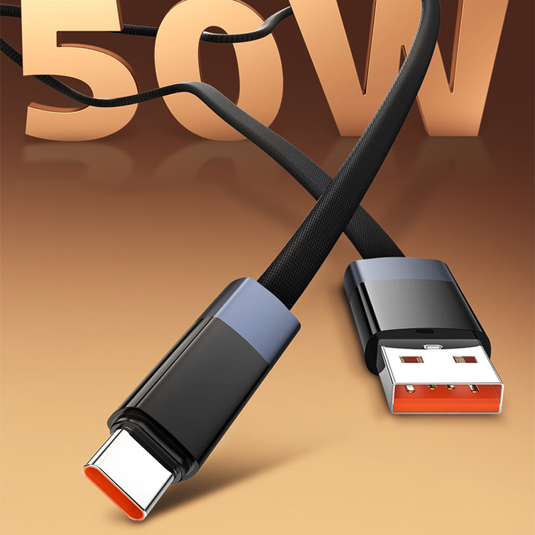 کابل شارژ سریع LDNIO با توان 50 وات و کانکتور تایپ-سی و USB-A