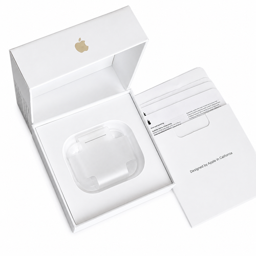داخل جعبه اصلی ایرپاد ۲ اپل شامل جایگاه کیس شارژ، دفترچه راهنما و بستهبندی اورجینال Apple