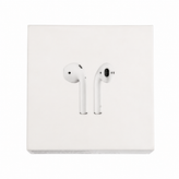 جعبه اصلی ایرپاد ۲ اپل (AirPods 2) با تصویر ایربادهای بیسیم روی بستهبندی سفید