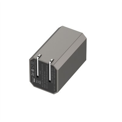 نمای روبهرو پورتهای خروجی شارژر LDNIO شامل Type-C با PD و USB-A با QC