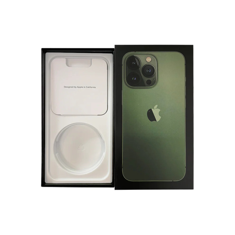 جعبه و کارتن خالی آیفون 13 پرو (iPhone 13 Pro) رنگ سبز آلپاین برای دکور ویترین فروشگاه