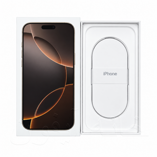 جعبه و کارتن خالی آیفون 16 پرو مکس (iPhone 16 Pro Max) رنگ تیتانیوم صحرایی برای دکور ویترین فروشگاه