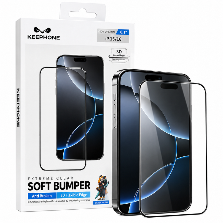 گلس محافظ صفحه کیپون KEEPHONE اصلی لبه دور نشکن و پرایوسی مناسب آیفون و سامسونگ